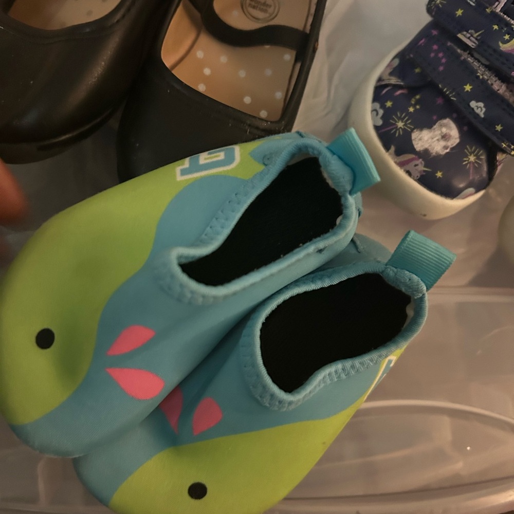 Vibrant Blue and Green Kids Water Shoes